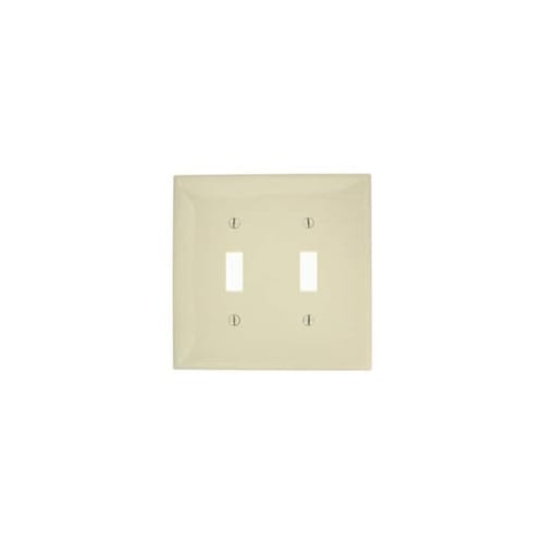 Leviton 2-Gang 2 Toggle Switch Wall Plate Midway Size Ivory